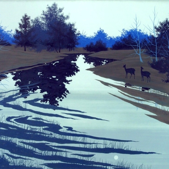 千住博の絵画作品　タイトルは、雨後の朝